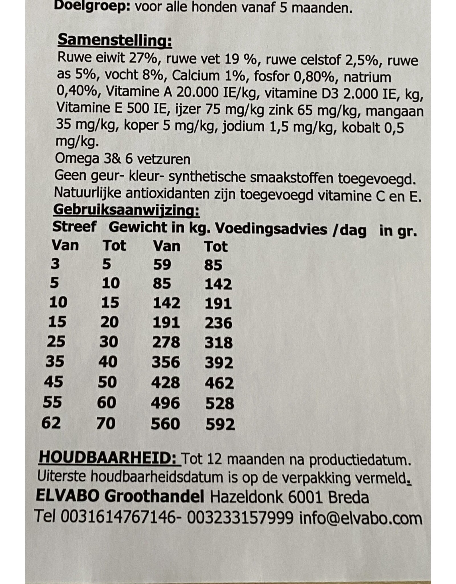 Zoowiera premium light  droogvoer 3 kg