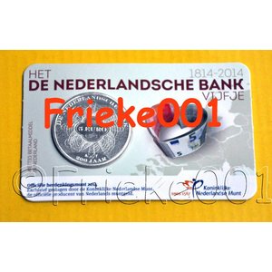 Nederland 5 euro 2014 in blister.(200 jaar Nederlandse bank)