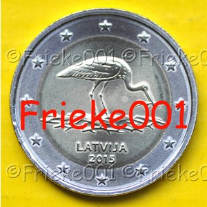 Latvia 2 euro 2015 comm.(Black Stork)