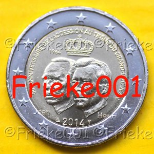 Luxembourg 2 euro 2014 comm.(50 années intronisation)