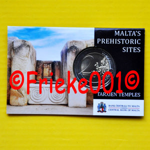 Malta 2 euro 2021 comm in blister.(Tarxien Temples) (with mint mark)