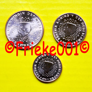 Netherlands 1,2 and 5 cent 2013 unc