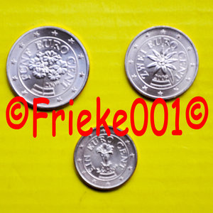 Austria 1,2 and 5 cent 2009 unc