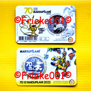 België 5 euro 2022 in blister.(70 jaar Marsupilami)