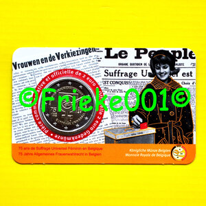 Belgium 2 euro 2023 comm in blister. (Women's suffrage) French