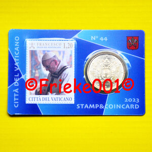 Vatican 50 cent 2023 + timbre en coincard 44e