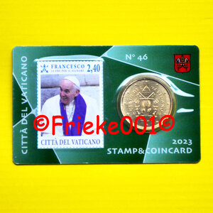 Vatican 50 cent 2023 + stamp in coincard 46th