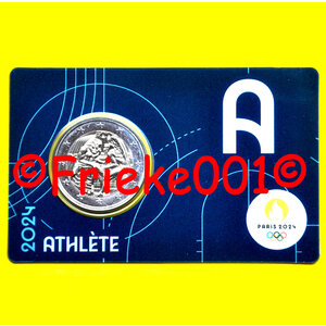 Frankrijk 2 euro 2024 comm in blister.(Olympische spelen 2024) blauw