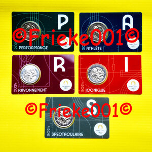 France 5x 2 euro 2024 comm in blister.(Olympics 2024)