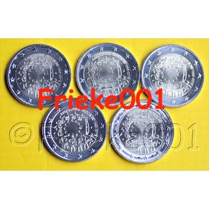 Germany 5x 2 euro 2015 comm 30 years european flag