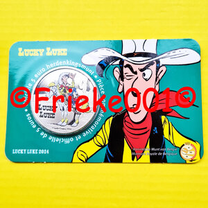 België 5 euro 2024 in blister gekleurd.(Lucky Luke)