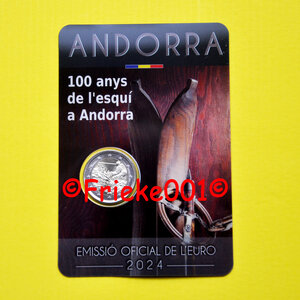 Andorre 2 euro 2024 comm sous blister.(100 Ans de Ski)