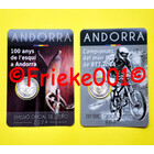 Andorra 2x 2 euro 2024 comm in blister.(100 jaar skiën en WK mountainbiken)