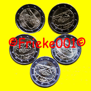 Duitsland 5x 2 euro 2025 comm.(Saarland)