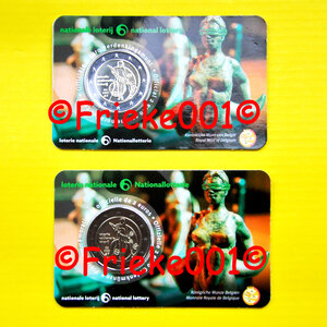 België 2x 2 euro 2025 comm in blister.(Nationale Loterij) Nederlands + Frans