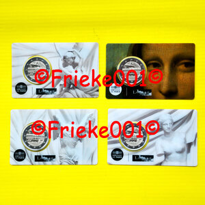 Frankrijk 4x 2 euro 2025 comm in blister.(Louvre)