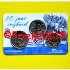 Netherlands 10 cent, 20 cent and 50 cent 2025 in blister.(80 years of freedom)