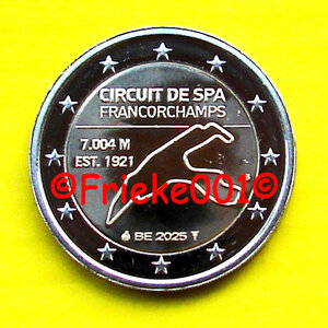 Belgique 2 euro 2025 comm.(Spa Francorchamps)