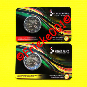 Belgique 2x 2 euro 2025 comm sous blister.(Spa Francorchamps) Néerlandais + Français