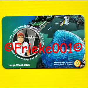 België 5 euro 2025 in blister gekleurd.(Largo Winch)