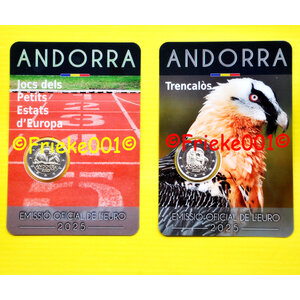 Andorre 2x 2 euro 2025 comm sous blister.(Lammergier et Jouez aux petits États)