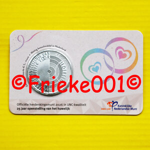 Nederland 5 euro 2026 in blister.(25 jaar openstelling huwelijk)