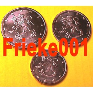 Finland 1,2 en 5 cent 2005 unc