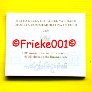 Vaticaan 2 euro 2025 in blister.(Michelangelo)