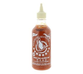 Flying Goose Chilisaus Sriracha hot, met extra knoflook 455 ml Flying Goose Chilisaus Sriracha hot, met extra knoflook 455 ml