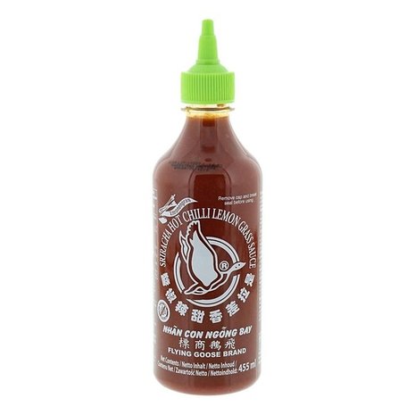 Flying Goose Chilisaus Sriracha hot, met citroengras 455 ml