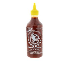 Flying Goose Chilisaus Sriracha hot, met gember 455 ml Flying Goose Chilisaus Sriracha hot, met gember 455 ml