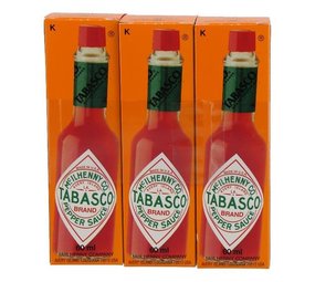 Tabasco Red pepper sauce 3 stuks a 6 cl Tabasco Red pepper sauce 3 stuks a 6 cl