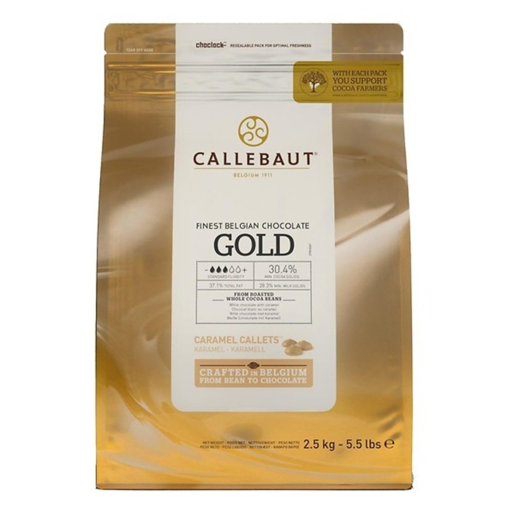 Callebaut Callets gold karamel-chocoladesmaak Callebaut Callets gold karamel-chocoladesmaak