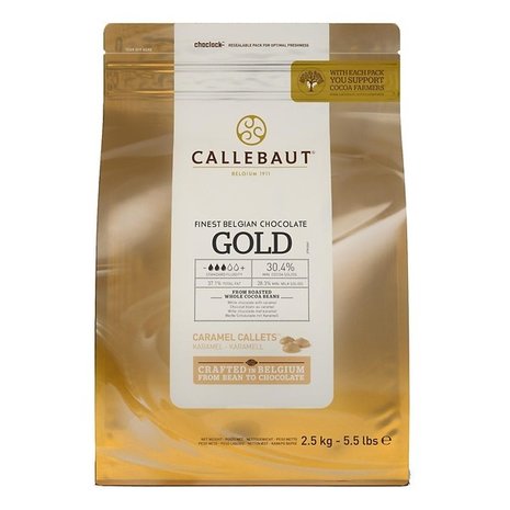 Callebaut Callets gold karamel-chocoladesmaak Callebaut Callets gold karamel-chocoladesmaak