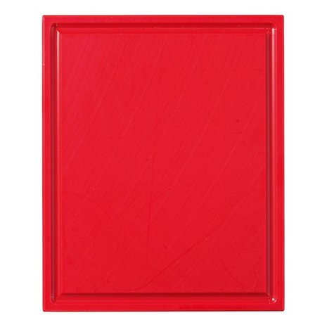 Snijplank met sapgeul, 1/2 GN rood, 325 x 265 x 15 mm