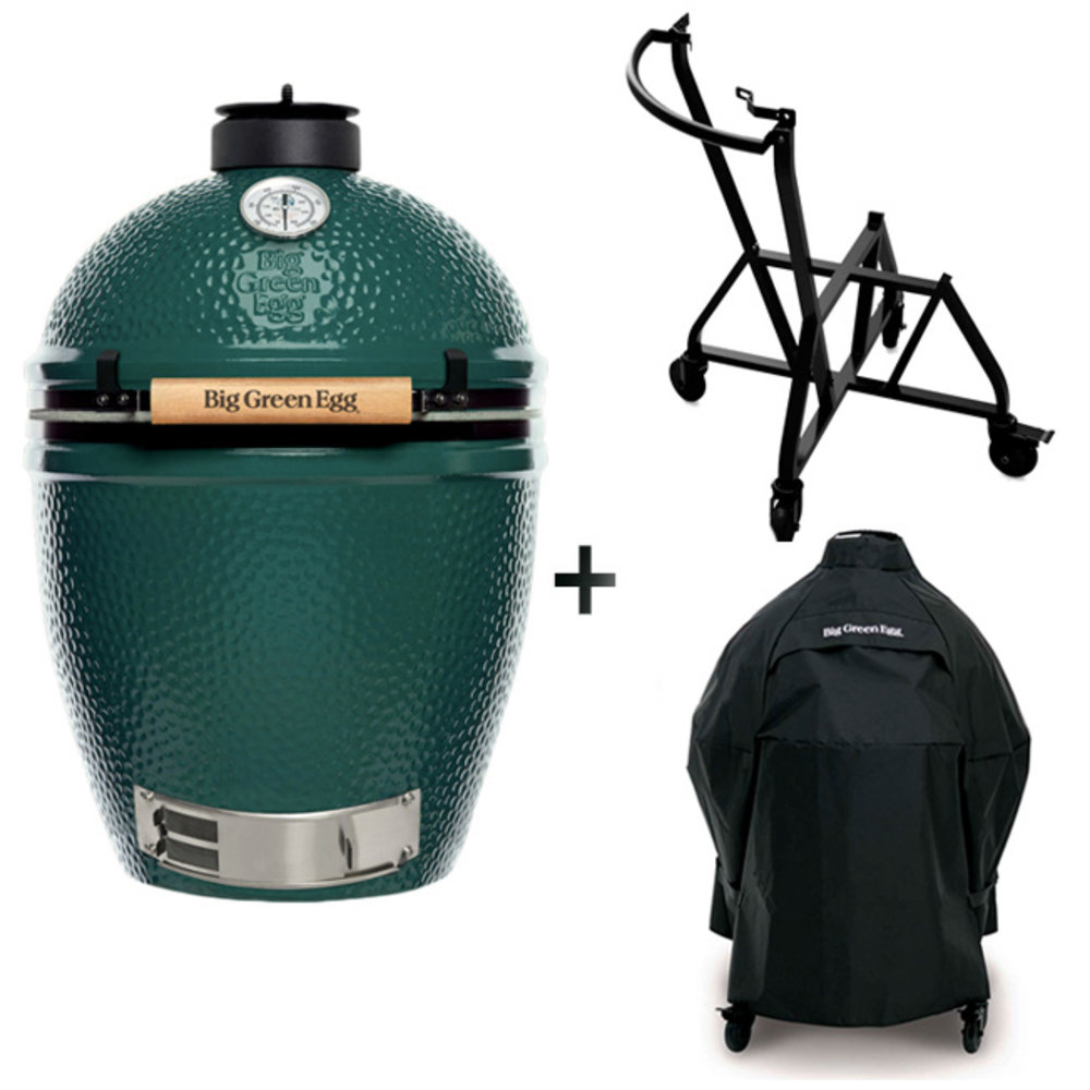 Big Green Egg Large + Geintegreerd onderstel met Nest Handler + Zijplankjes + Hoes Big Green Egg Large + Geintegreerd onderstel met Nest Handler + Zijplankjes + Hoes