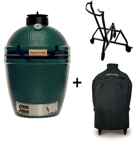 Big Green Egg Medium + Geintegreerd onderstel met Nest Handler + Hoes