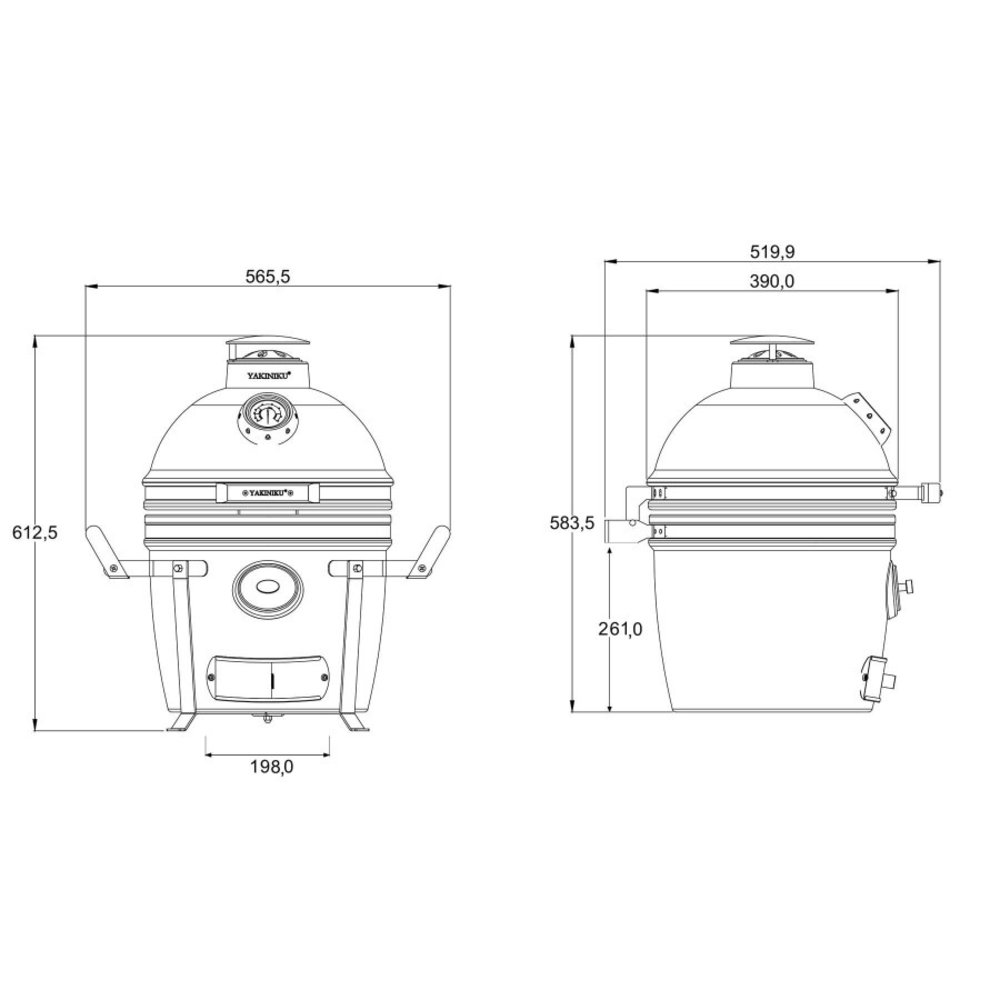 COMPACT YAKINIKU 13 INCH KAMADO GRILL INCL. CAMPING ONDERSTEL COMPACT YAKINIKU 13 INCH KAMADO GRILL INCL. CAMPING ONDERSTEL