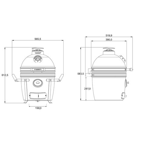 COMPACT YAKINIKU 13 INCH KAMADO GRILL INCL. CAMPING ONDERSTEL COMPACT YAKINIKU 13 INCH KAMADO GRILL INCL. CAMPING ONDERSTEL