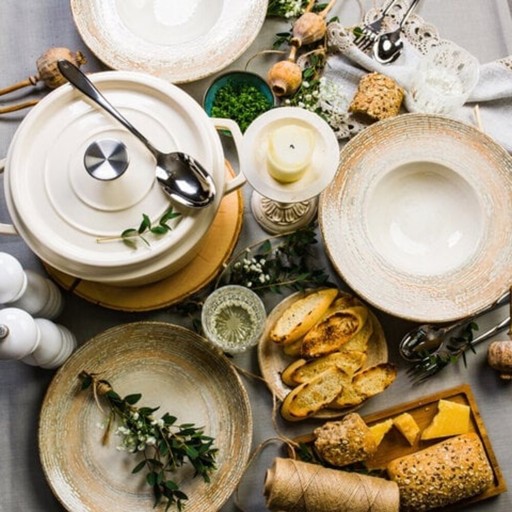 Grand Feu - Geëmailleerde gietijzeren braadpan - 3,5 ltr. - wit Grand Feu - Geëmailleerde gietijzeren braadpan - 3,5 ltr. - wit