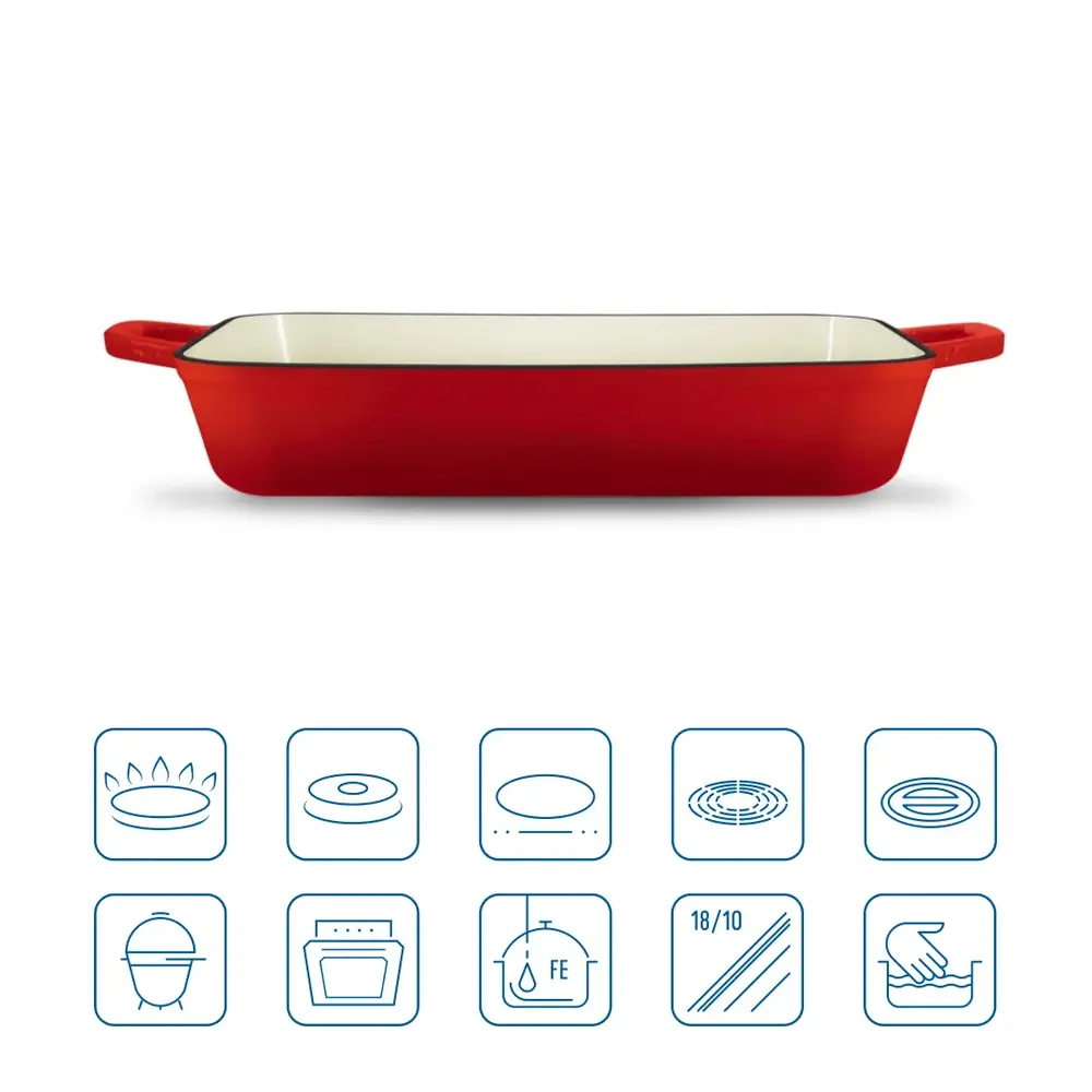 Grand Feu -Geëmailleerde gietijzeren ovenschaal - 3,2 ltr. - rood Grand Feu -Geëmailleerde gietijzeren ovenschaal - 3,2 ltr. - rood