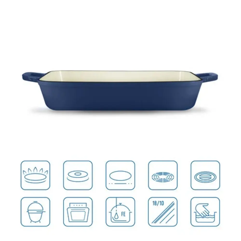 Grand Feu -Geëmailleerde gietijzeren ovenschaal - 3,2 ltr. - blauw Grand Feu -Geëmailleerde gietijzeren ovenschaal - 3,2 ltr. - blauw