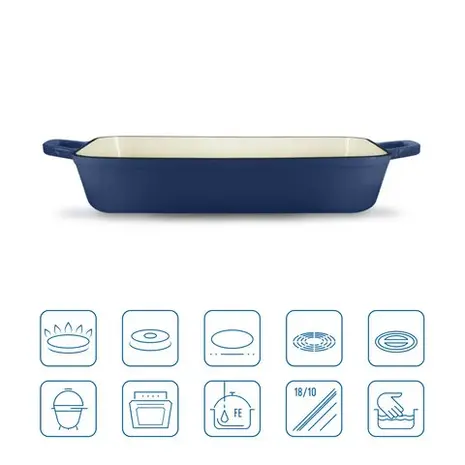 Grand Feu -Geëmailleerde gietijzeren ovenschaal - 3,2 ltr. - blauw Grand Feu -Geëmailleerde gietijzeren ovenschaal - 3,2 ltr. - blauw