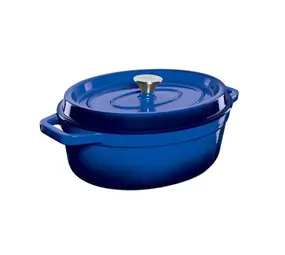 Grand Feu - Geëmailleerd gietijzeren braadpan - ovaal - 5,6 l - blauw Grand Feu - Geëmailleerd gietijzeren braadpan - ovaal - 5,6 l - blauw