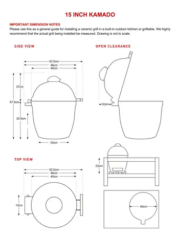 Kamado Pro Compact 15 inch Zwart Kamado Pro Compact 15 inch Zwart