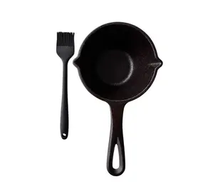 Saus pan met kwast - gietijzer