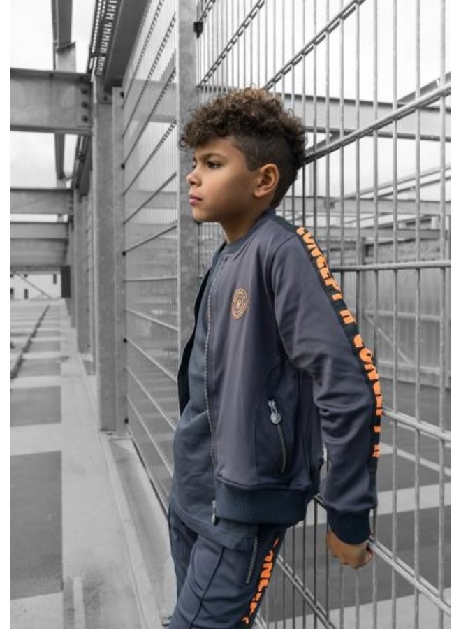 Concept R Brand Concept R - KIDS Track Jacket Taped Grey Orange