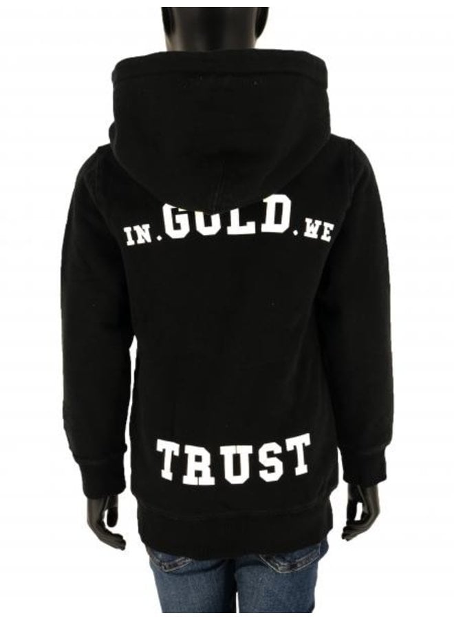 in gold we trust zipper hoodie