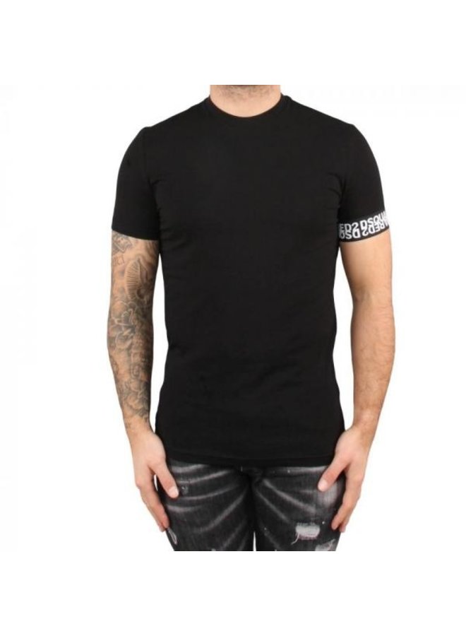Uitbreiden vertel het me Aanleg Dsquared 2 - Round Neck Band T-Shirt Black - Concept R