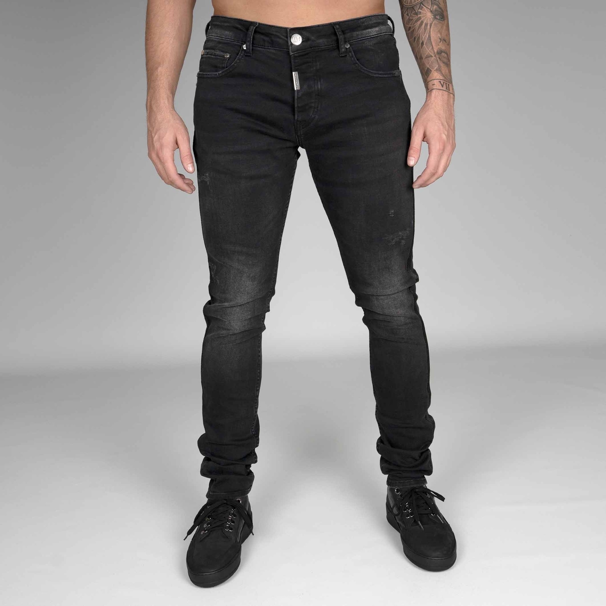 AB Lifestyle - Stretch Jeans Taped Pocket - Donker Grijs - Concept R